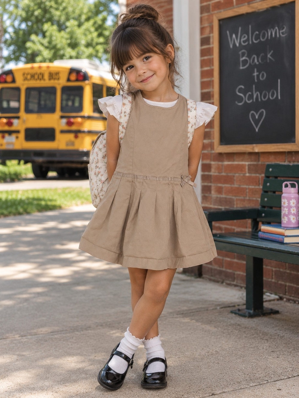Gymboree Girls Uniform Jumper Dress & Shirt Set 3T